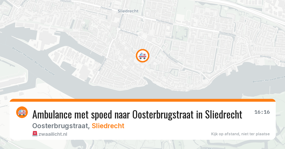 Ambulance met spoed naar Oosterbrugstraat in Sliedrecht — 4 feb 2026