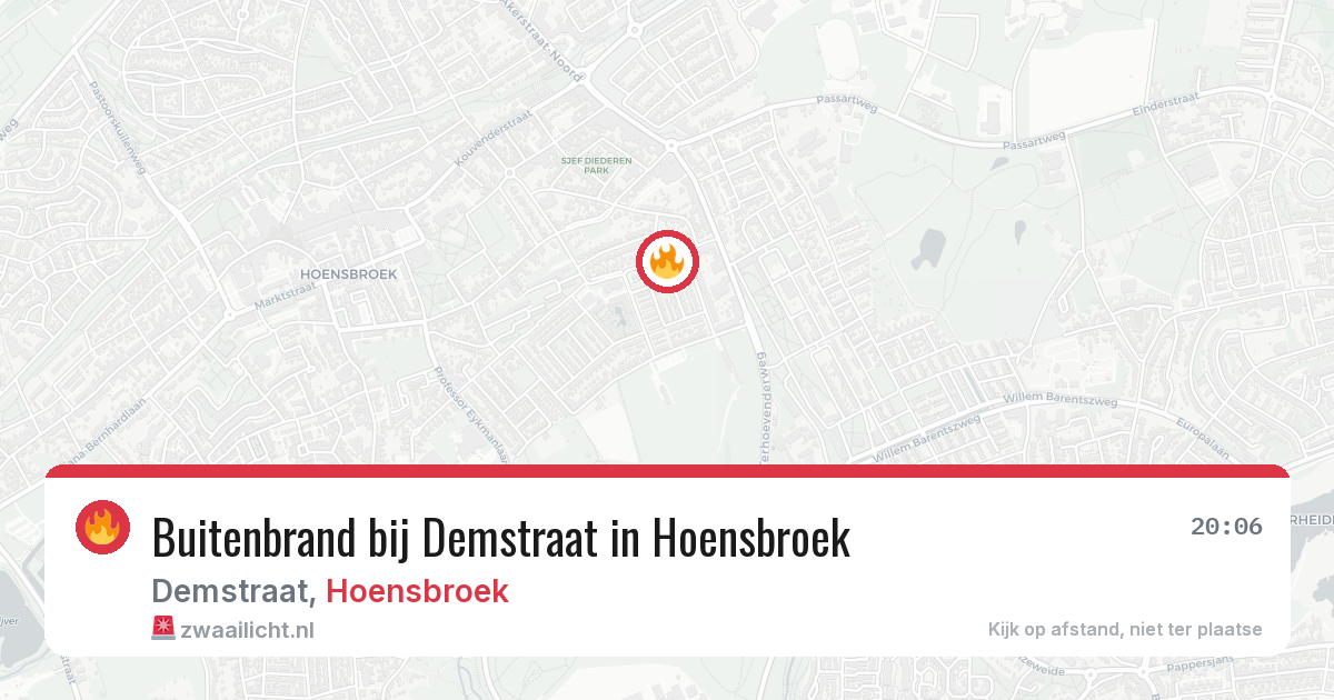 Buitenbrand bij Demstraat in Hoensbroek — 12 aug 2026