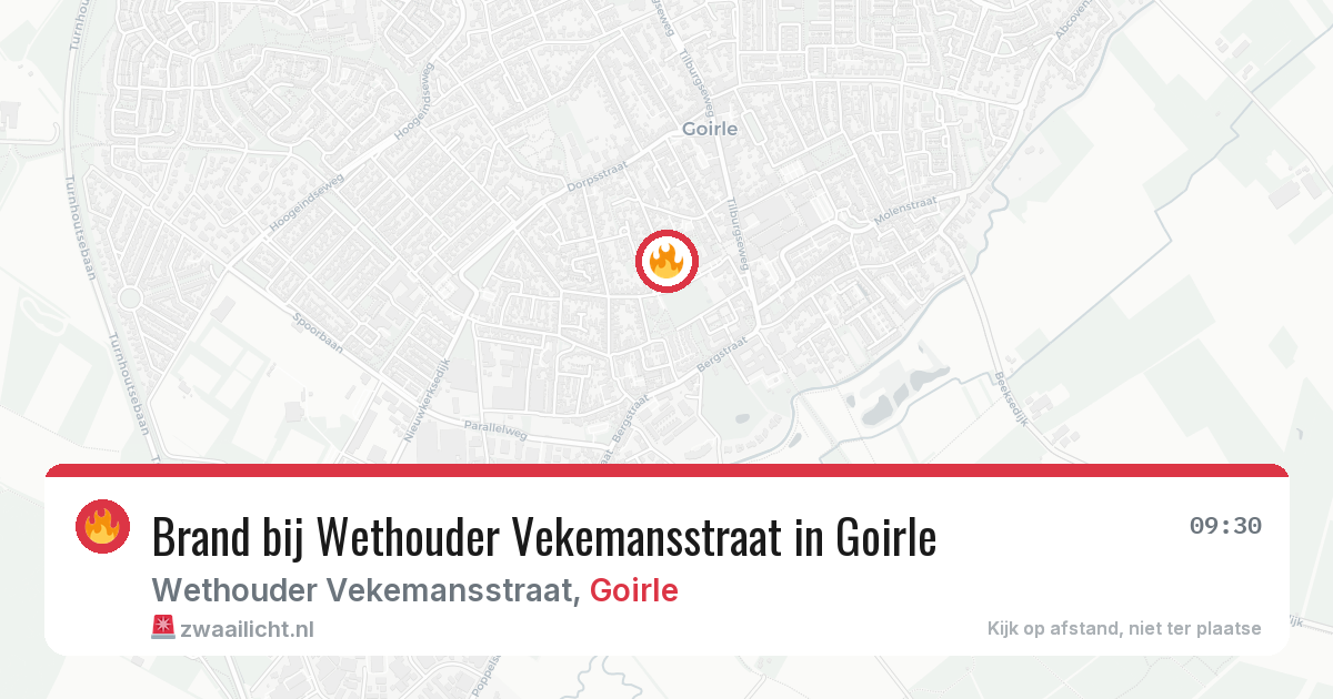 Brand bij Wethouder Vekemansstraat in Goirle — 24 mrt 2026