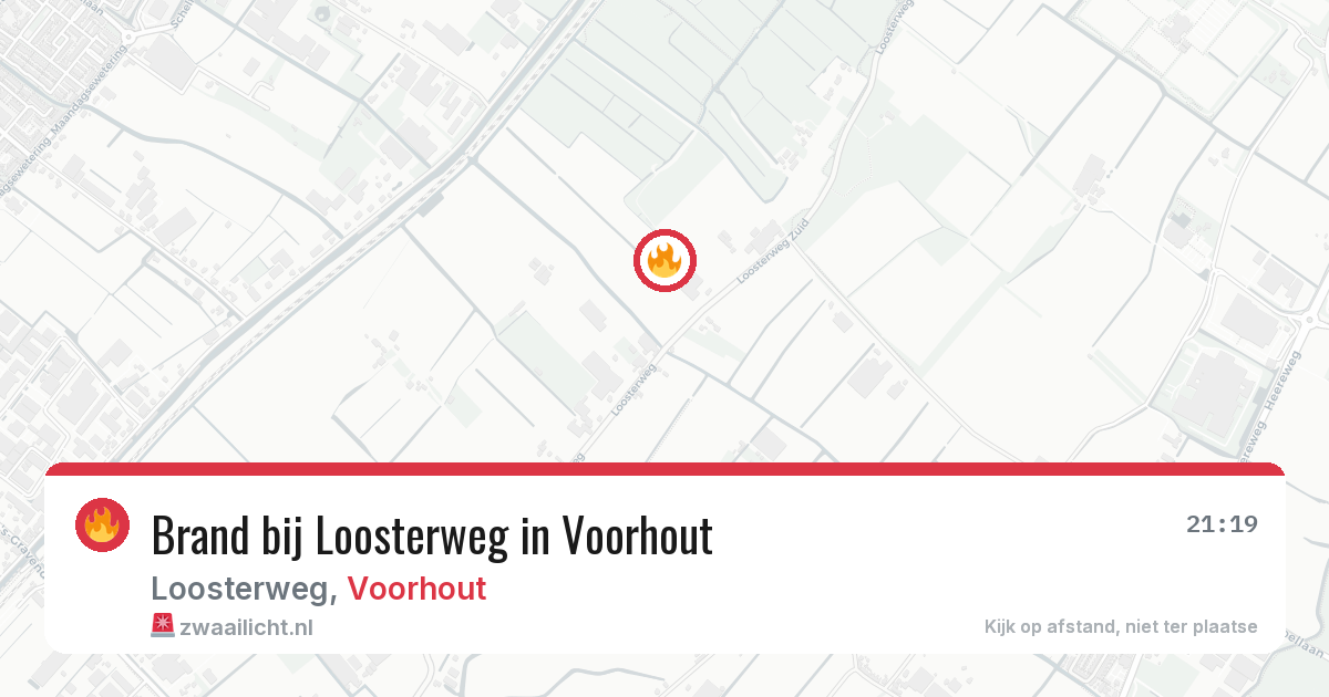 Brand bij Loosterweg in Voorhout — 21 mei 2026