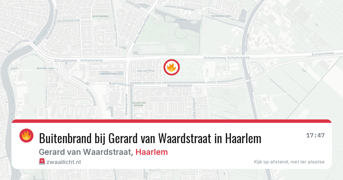 Buitenbrand bij Gerard van Waardstraat in Haarlem — 2 aug 2026