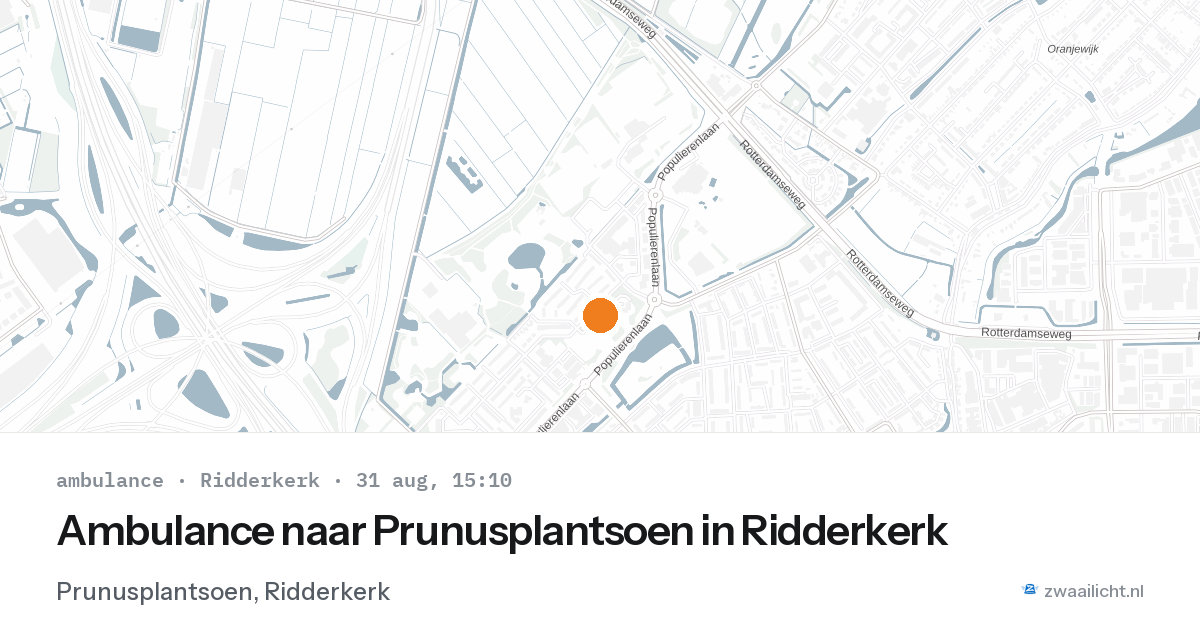 Ambulance naar Prunusplantsoen in Ridderkerk — 31 aug 2026
