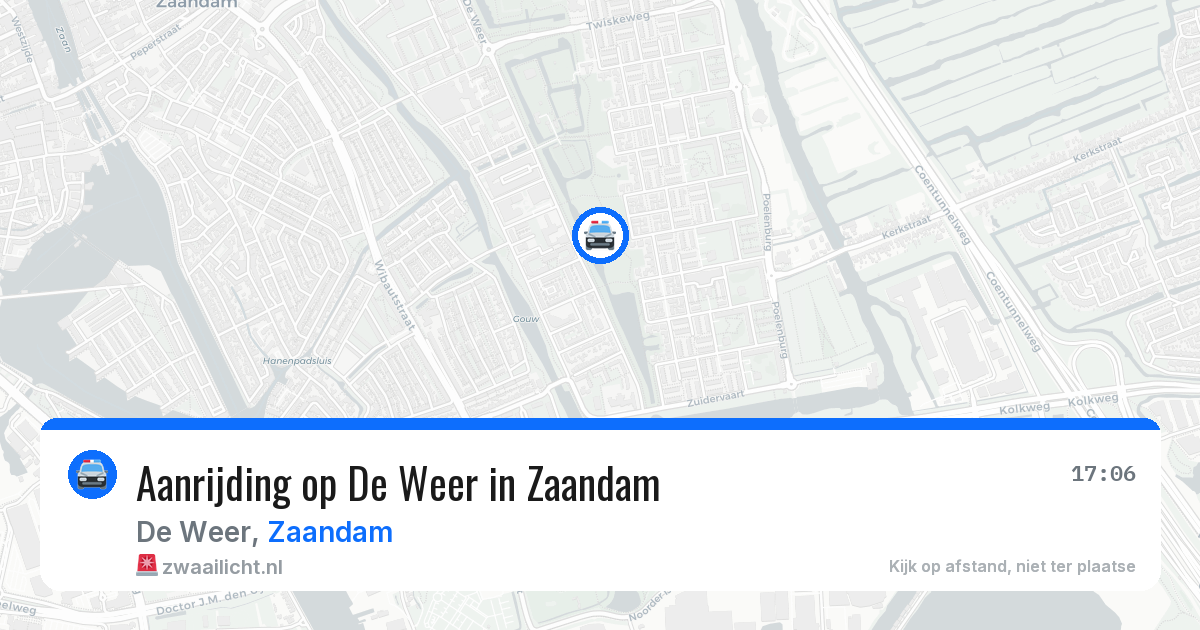 Aanrijding op De Weer in Zaandam — 25 jun 2026