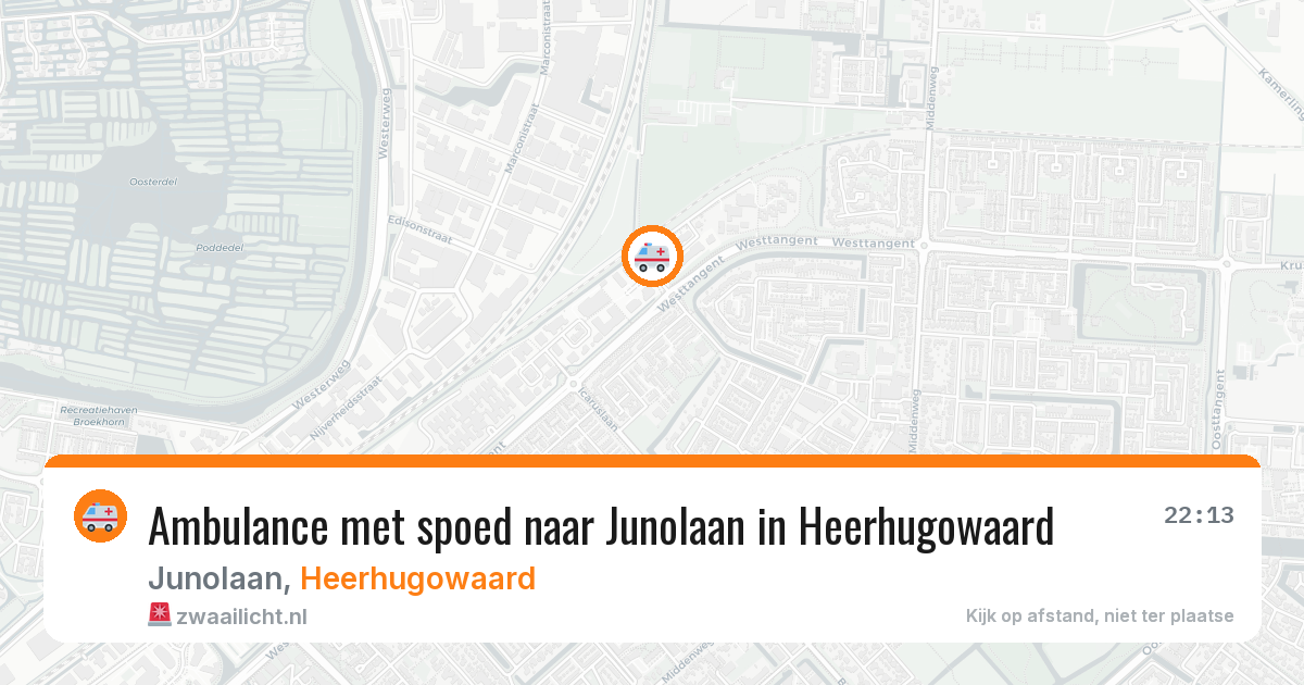 Ambulance met spoed naar Junolaan in Heerhugowaard — 12 aug 2026