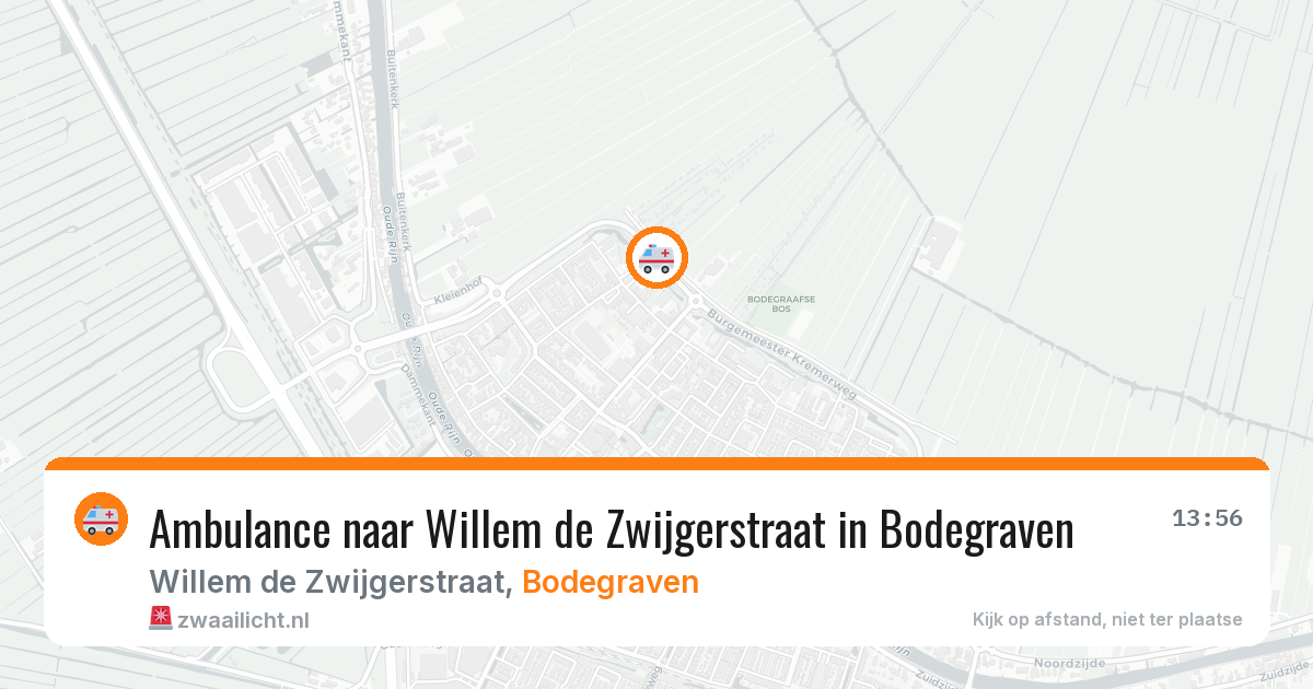 Ambulance naar Willem de Zwijgerstraat in Bodegraven — 4 aug 2026