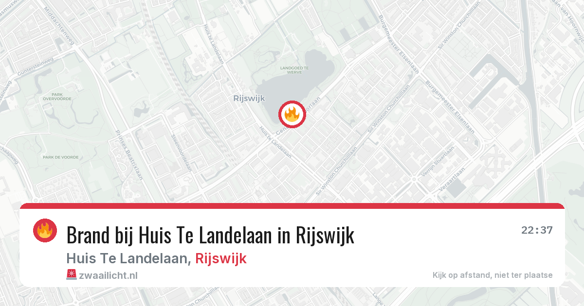 Brand bij Huis Te Landelaan in Rijswijk — 22 mrt 2026