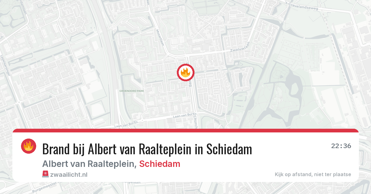 Brand bij Albert van Raalteplein in Schiedam — 13 jul 2026