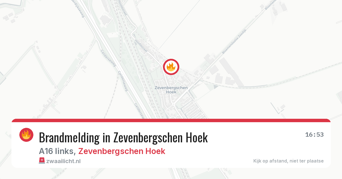 Brandmelding in Zevenbergschen Hoek — 12 jun 2026