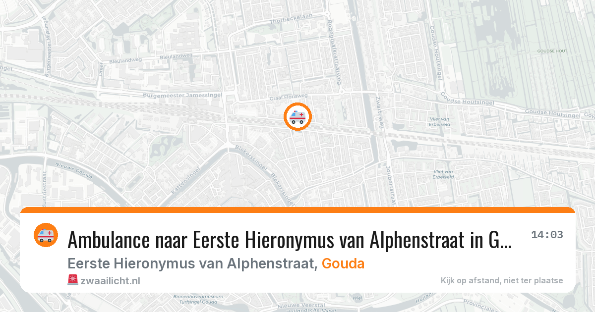 Ambulance naar Eerste Hieronymus van Alphenstraat in Gouda — 14 jun 2026