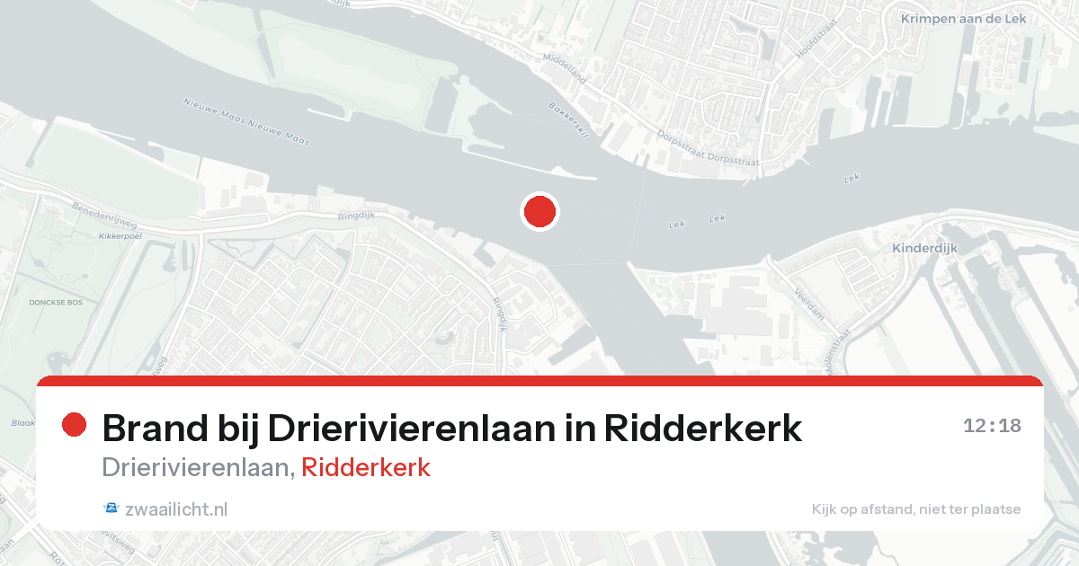 Brand bij Drierivierenlaan in Ridderkerk — 23 aug 2026