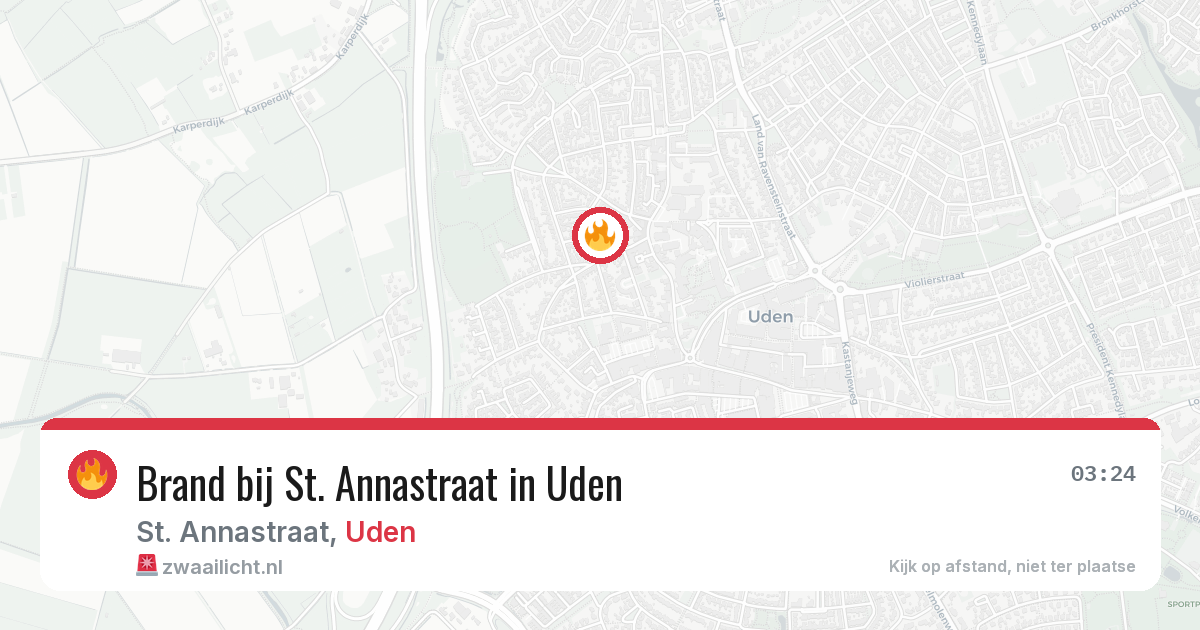Brand bij St. Annastraat in Uden — 28 jun 2026