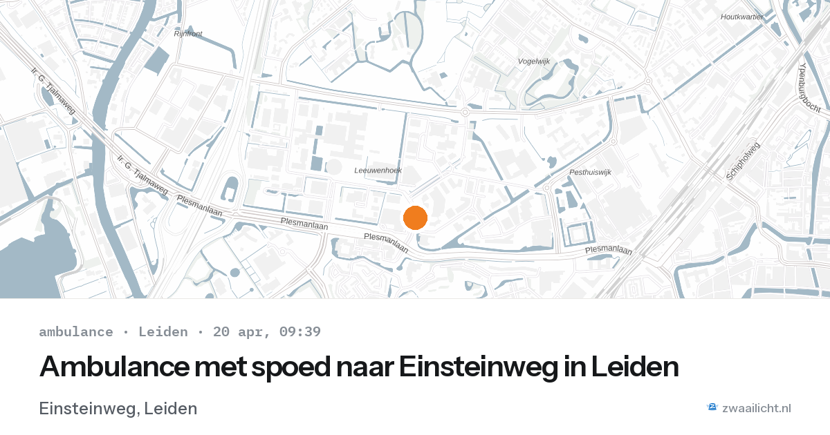 Ambulance met spoed naar Einsteinweg in Leiden — 20 apr 2026