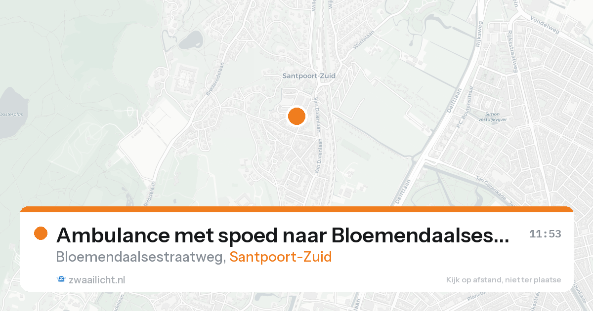 Ambulance met spoed naar Bloemendaalsestraatweg in Santpoort-Zuid — 17 aug 2026