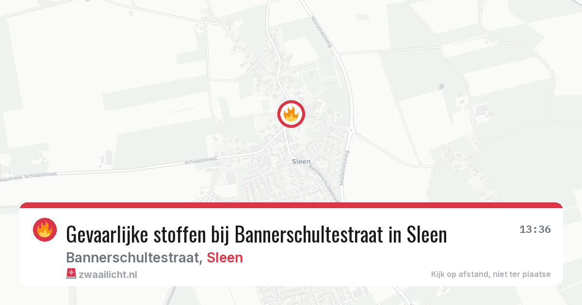 Gevaarlijke stoffen bij Bannerschultestraat in Sleen — 14 jun 2026