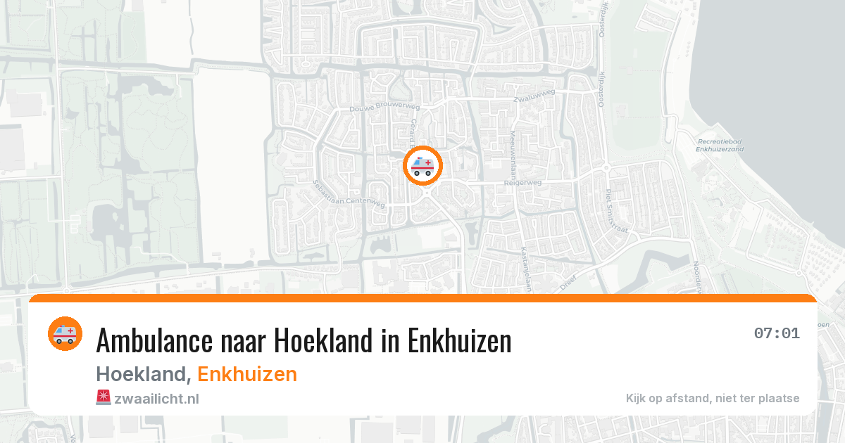 Ambulance naar Hoekland in Enkhuizen — 1 aug 2026