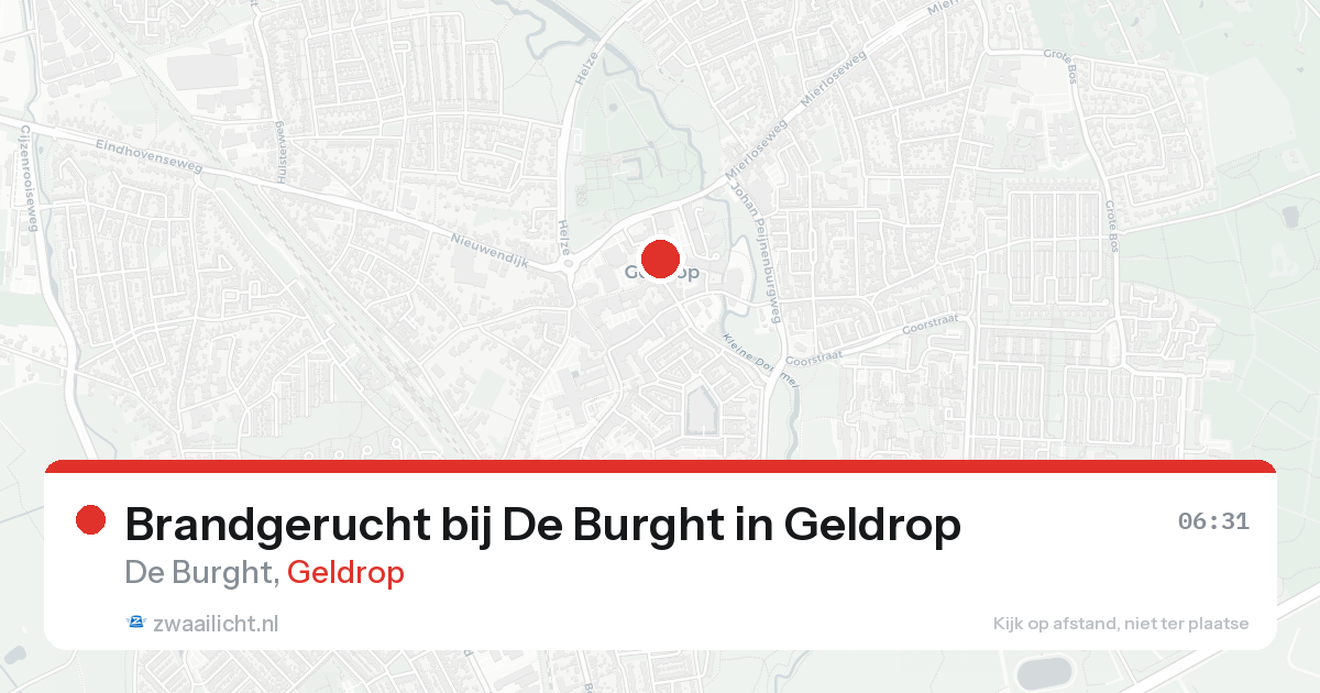 Brandgerucht bij De Burght in Geldrop — 7 mrt 2026