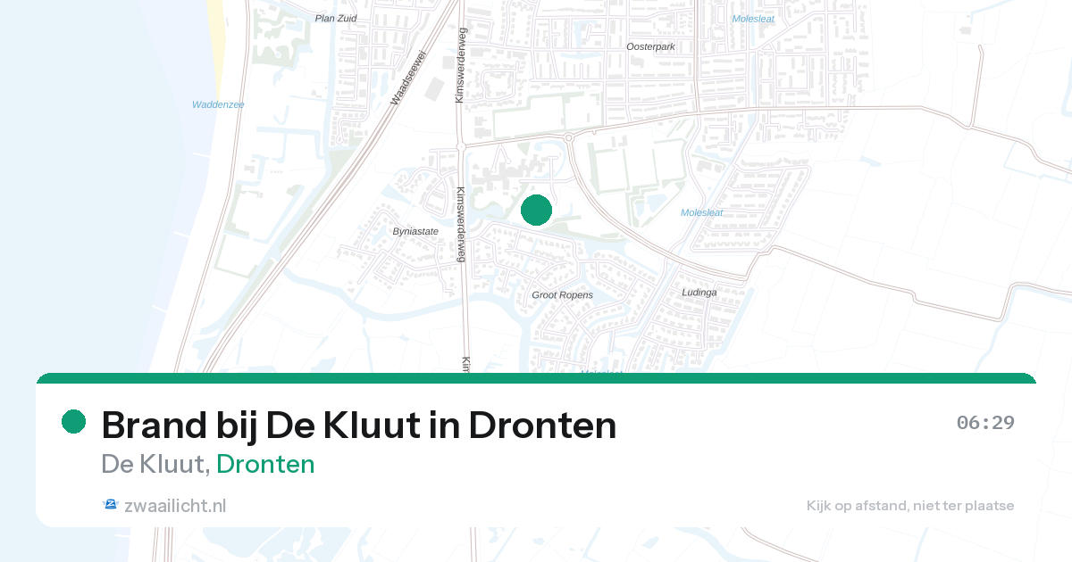 Brand bij De Kluut in Dronten — 28 aug 2026