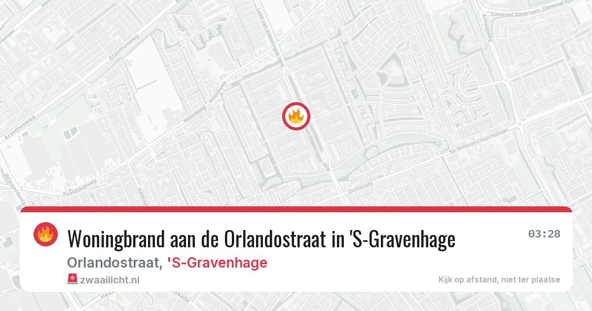 Woningbrand aan de Orlandostraat in 'S-Gravenhage — 29 jun 2026