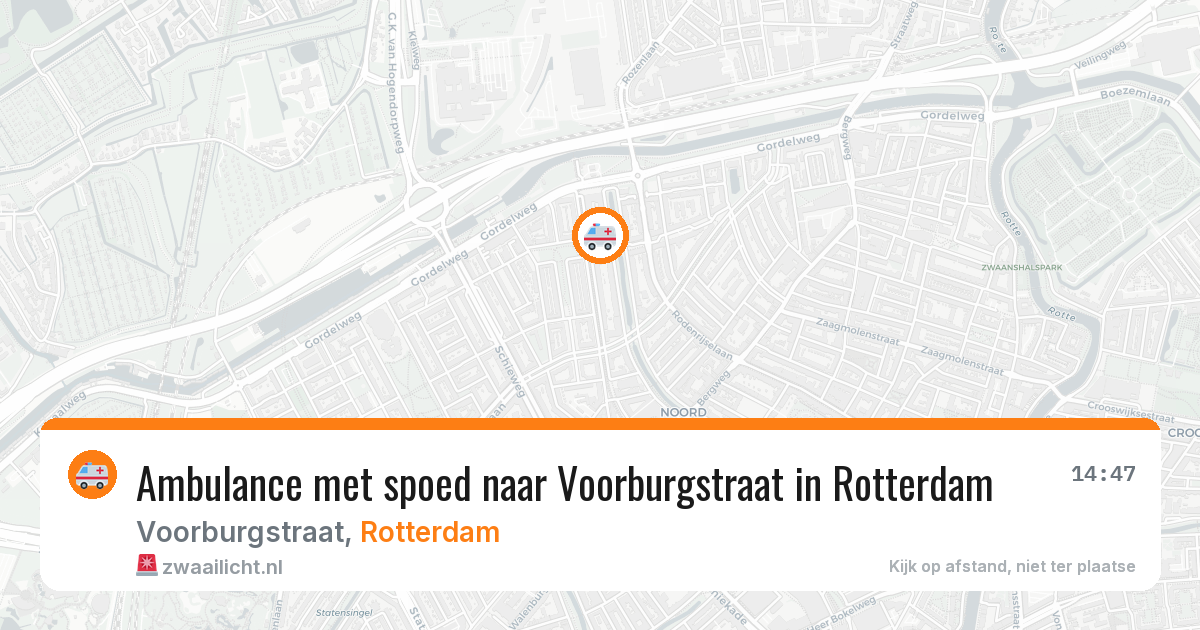 Ambulance met spoed naar Voorburgstraat in Rotterdam — 11 aug 2026