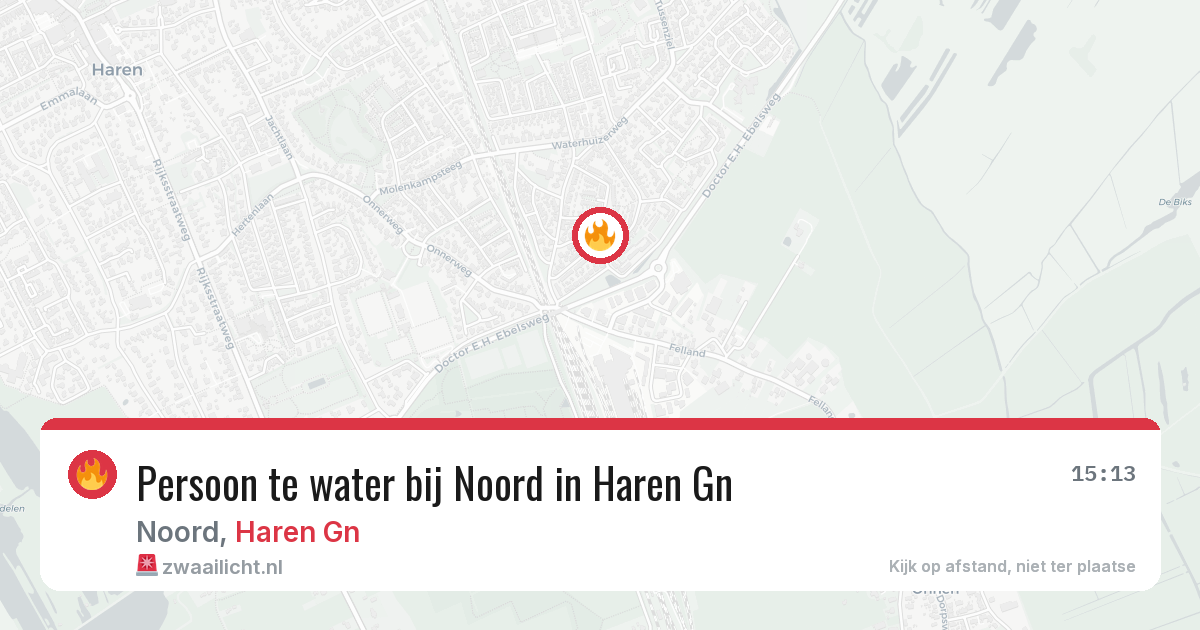 Persoon te water bij Noord in Haren Gn — 29 mei 2026