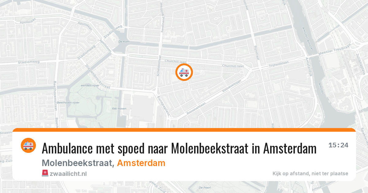Ambulance met spoed naar Molenbeekstraat in Amsterdam — 24 mrt 2026