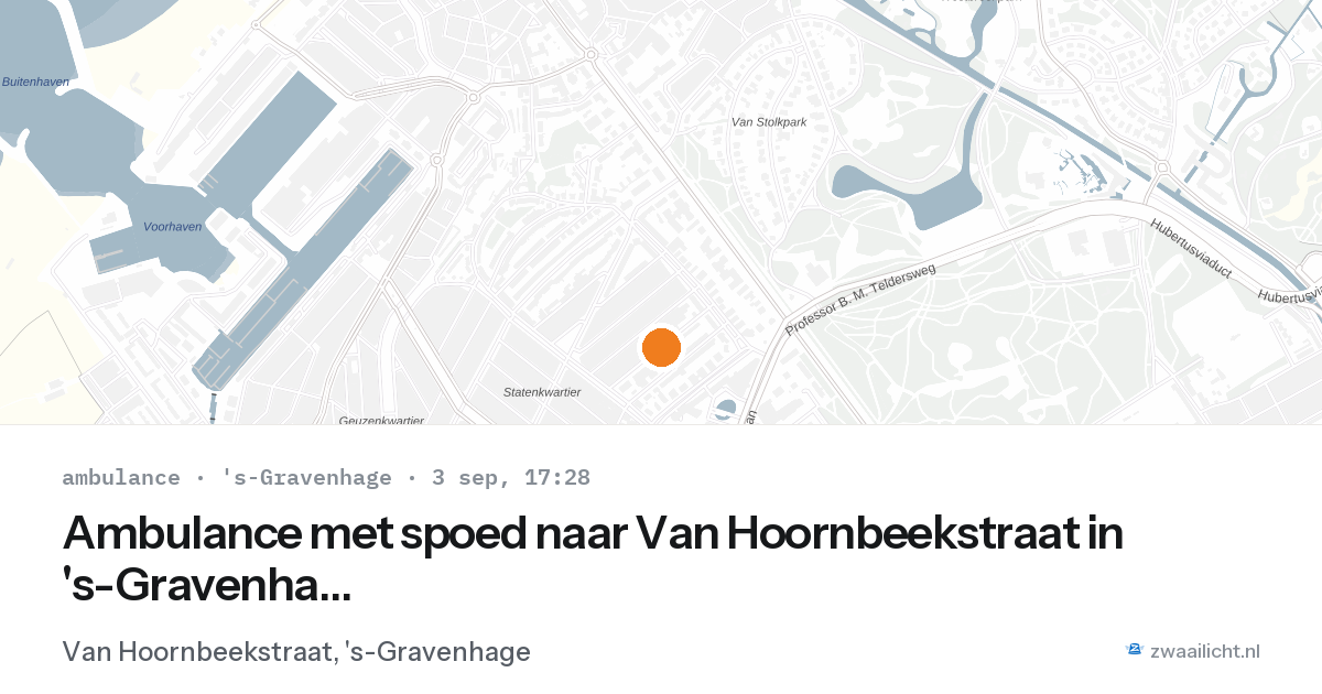 Ambulance met spoed naar Van Hoornbeekstraat in 's-Gravenhage — 3 sep 2026