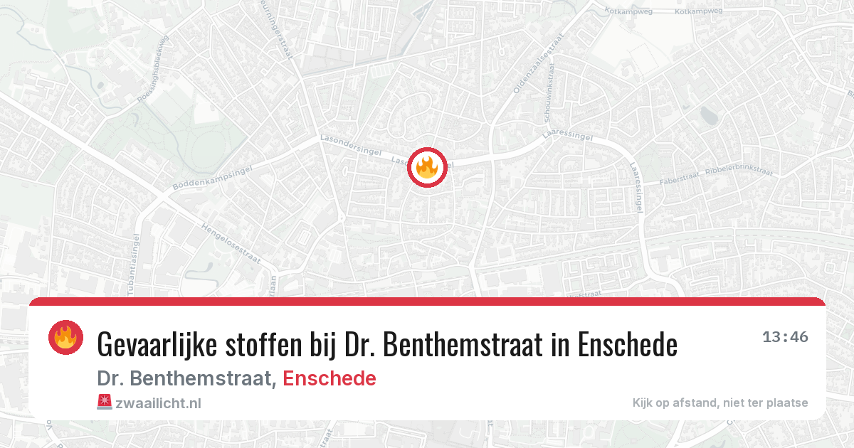 Gevaarlijke stoffen bij Dr. Benthemstraat in Enschede — 13 jun 2026