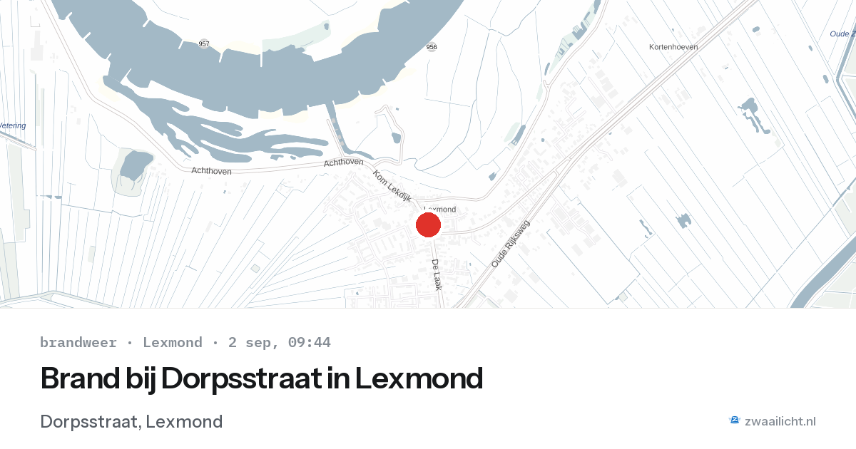 Brand bij Dorpsstraat in Lexmond — 2 sep 2026
