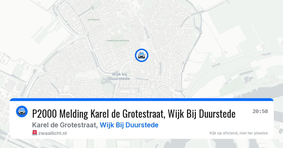 P2000 Melding Karel de Grotestraat, Wijk Bij Duurstede — 5 jun 2026