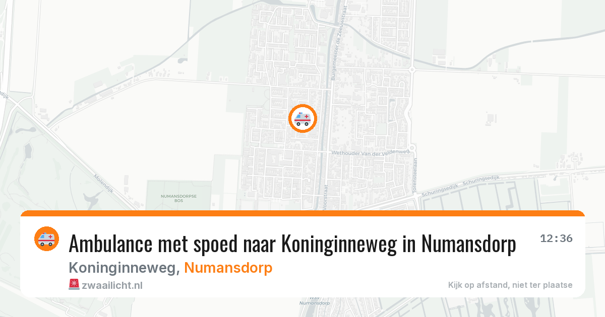Ambulance met spoed naar Koninginneweg in Numansdorp — 4 mrt 2026