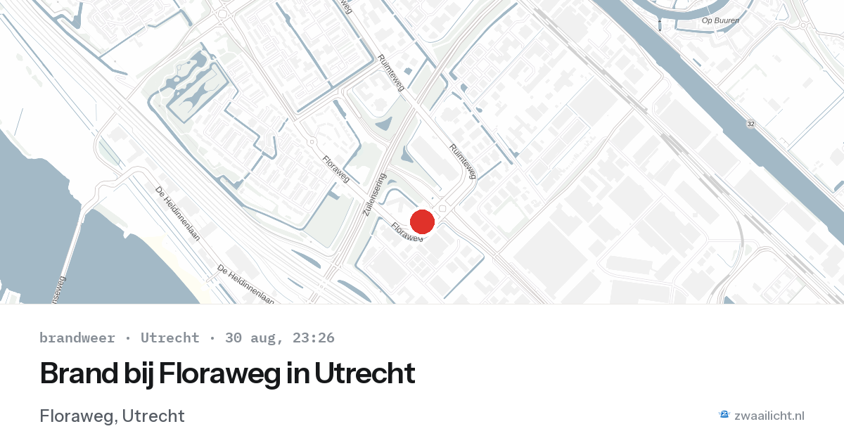 Brand bij Floraweg in Utrecht — 30 aug 2026