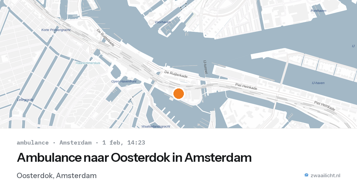 Ambulance naar Oosterdok in Amsterdam — 1 feb 2026