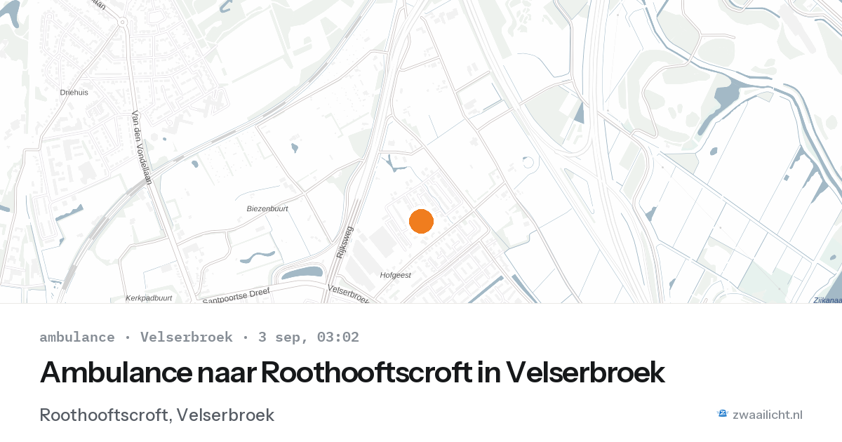 Ambulance naar Roothooftscroft in Velserbroek — 3 sep 2026