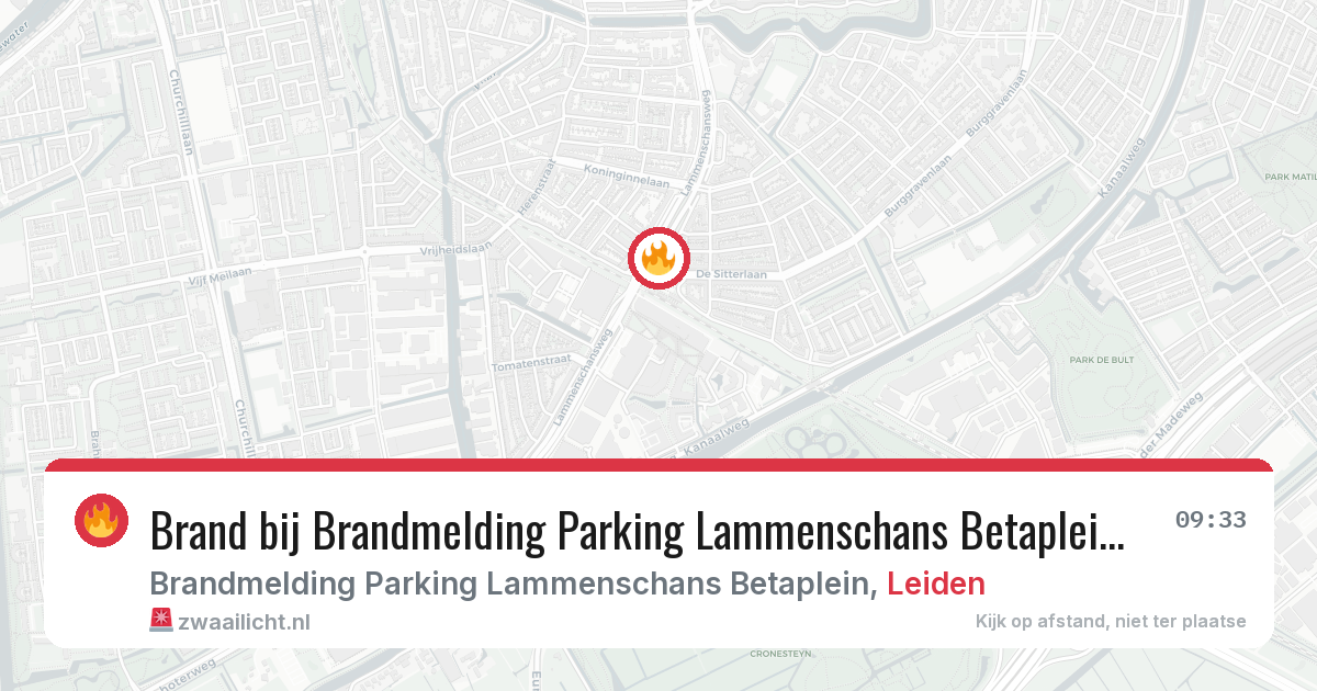 Brand bij Brandmelding Parking Lammenschans Betaplein in Leiden — 21 jul 2026
