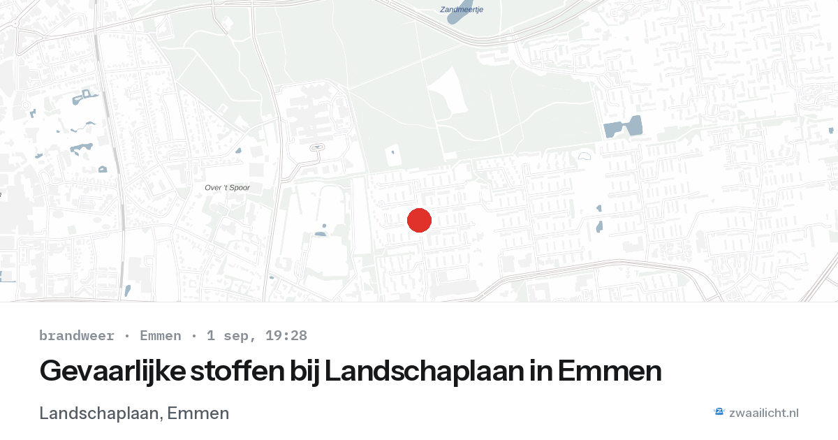 Gevaarlijke stoffen bij Landschaplaan in Emmen — 1 sep 2026