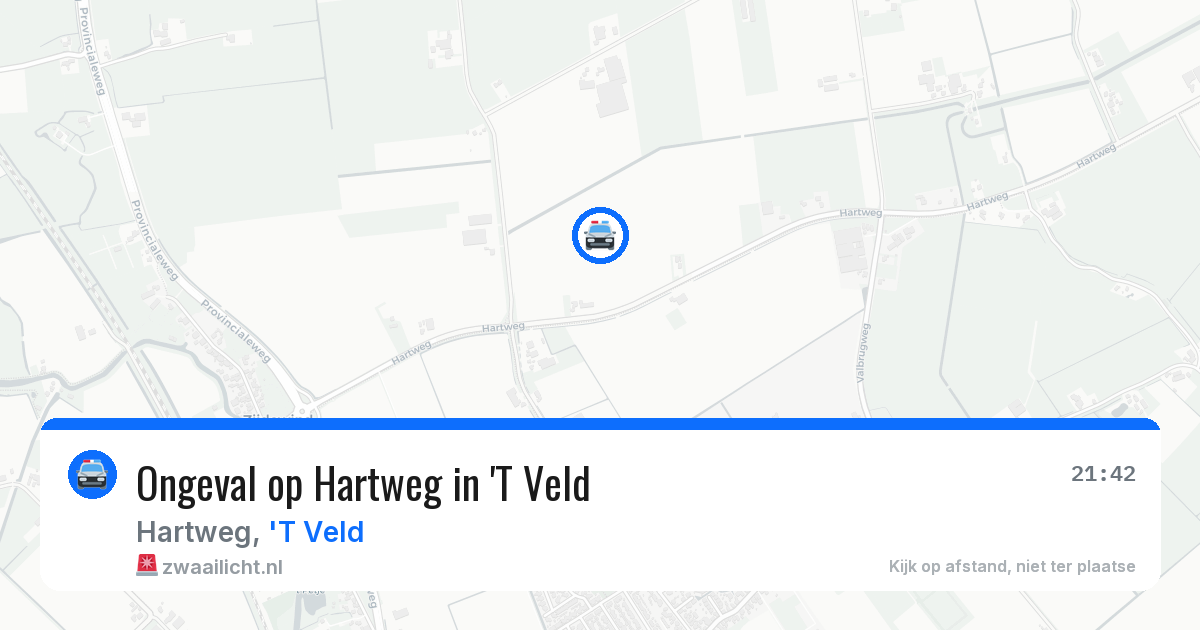 Ongeval op Hartweg in 'T Veld — 5 aug 2026