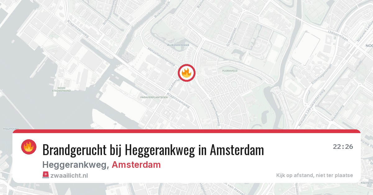 Brandgerucht bij Heggerankweg in Amsterdam — 26 apr 2026