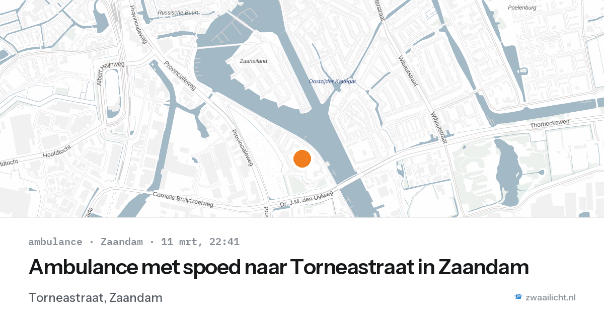 Ambulance met spoed naar Torneastraat in Zaandam — 11 mrt 2026