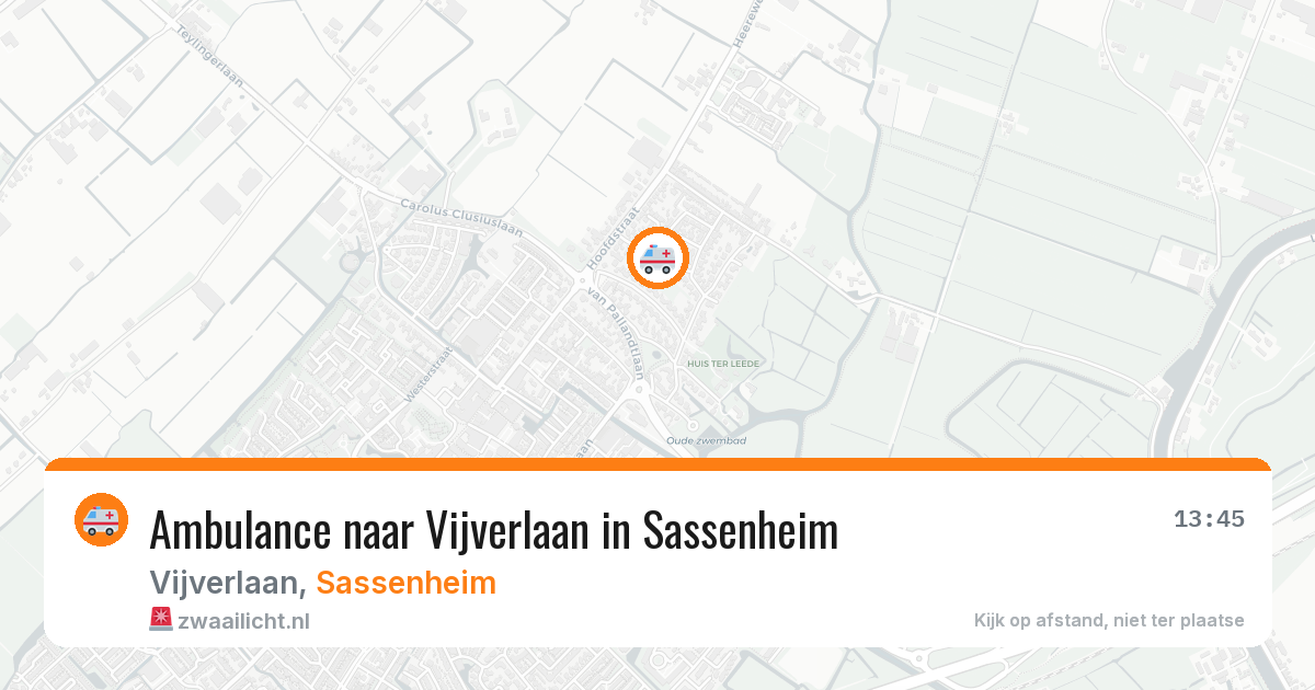 Ambulance naar Vijverlaan in Sassenheim — 30 jul 2026