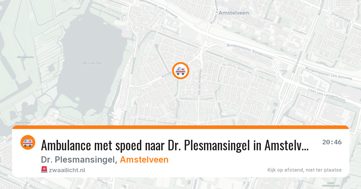 Ambulance met spoed naar Dr. Plesmansingel in Amstelveen — 10 apr 2026