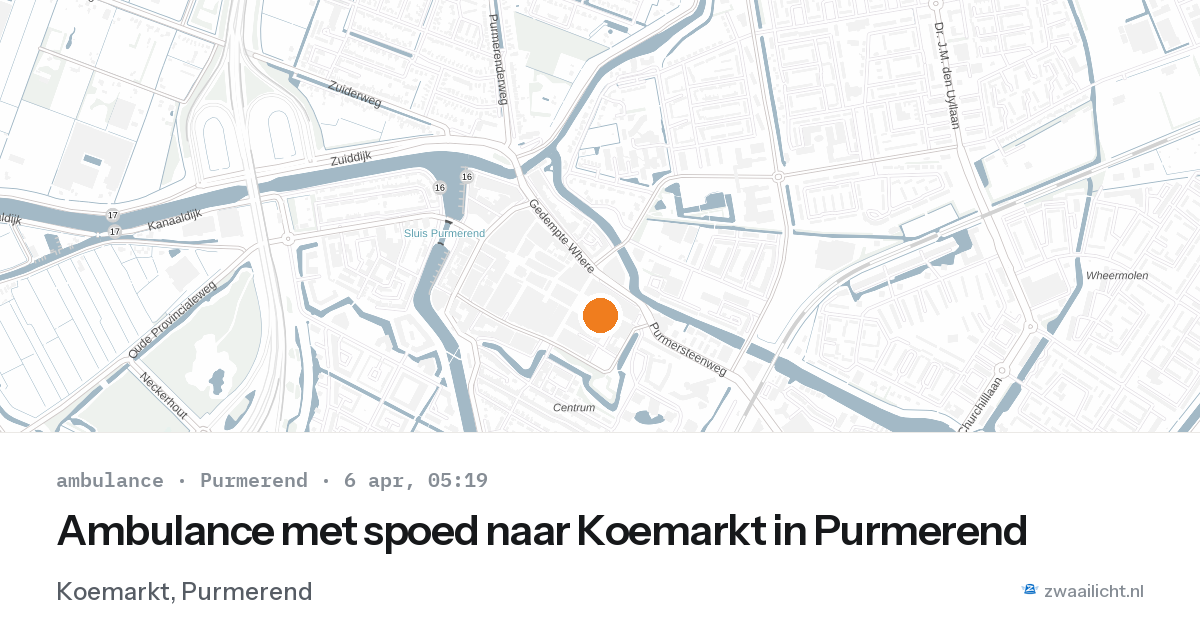 Ambulance met spoed naar Koemarkt in Purmerend — 6 apr 2026