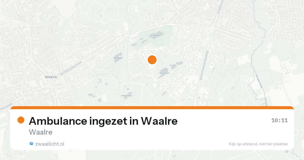 Ambulance ingezet in Waalre — 15 aug 2026