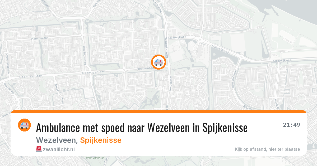 Ambulance met spoed naar Wezelveen in Spijkenisse — 29 mrt 2026