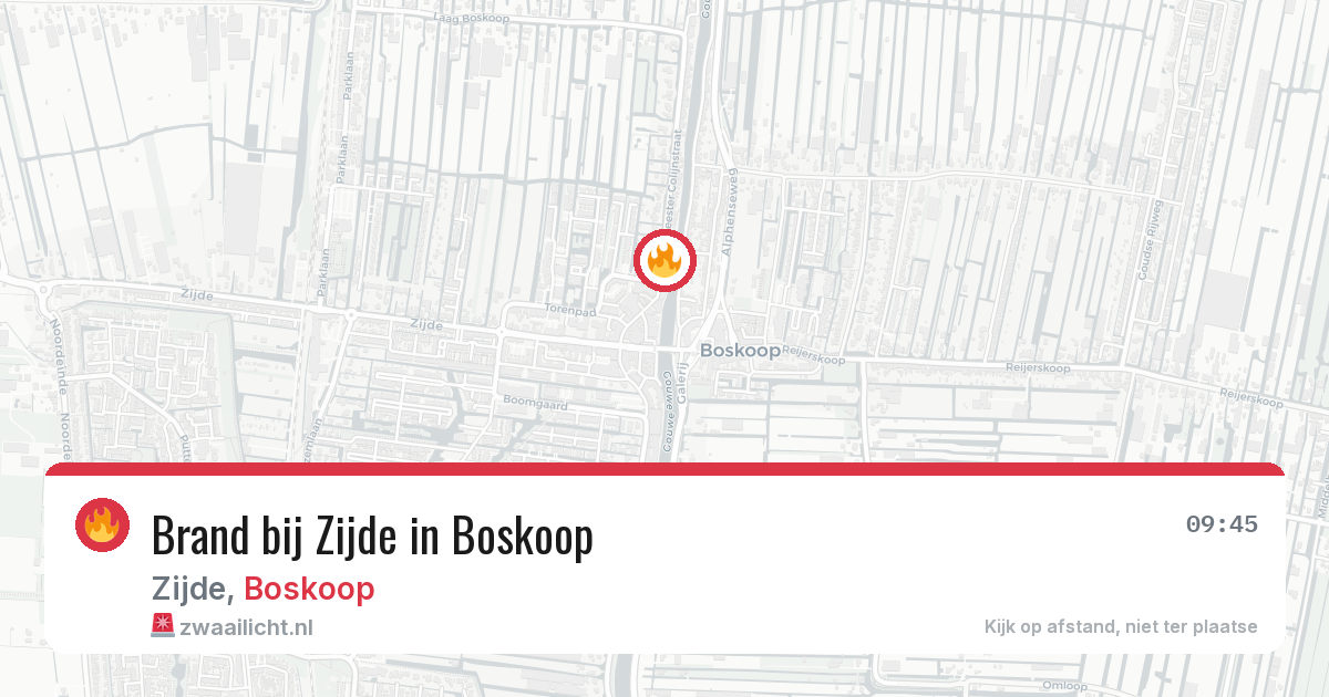 Brand bij Zijde in Boskoop — 4 aug 2026