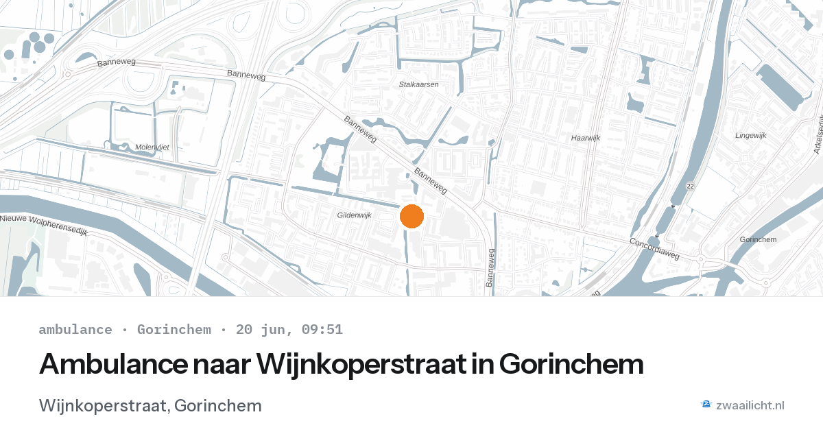 Ambulance naar Wijnkoperstraat in Gorinchem — 20 jun 2026