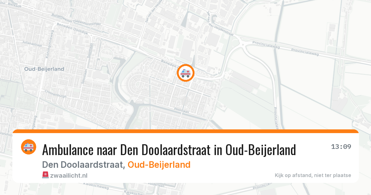 Ambulance naar Den Doolaardstraat in Oud-Beijerland — 24 jun 2026
