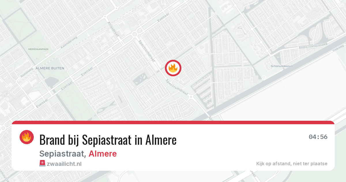 Brand bij Sepiastraat in Almere — 13 jun 2026