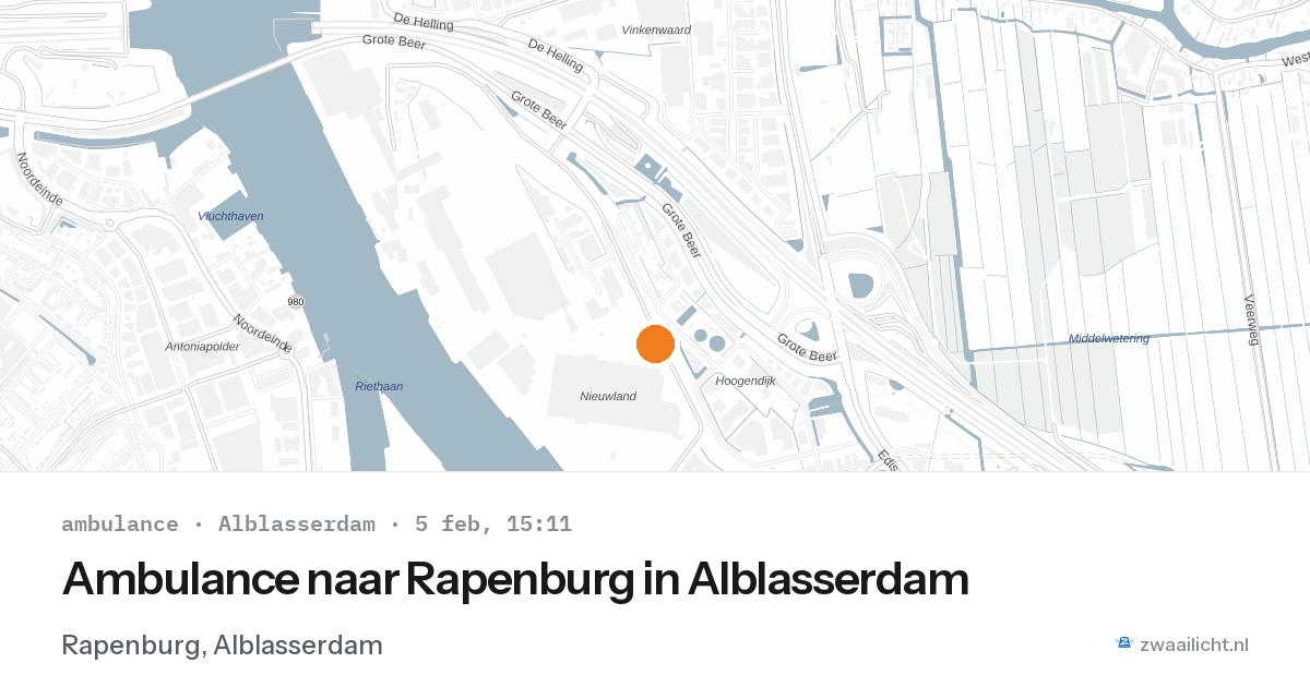 Ambulance naar Rapenburg in Alblasserdam — 5 feb 2026