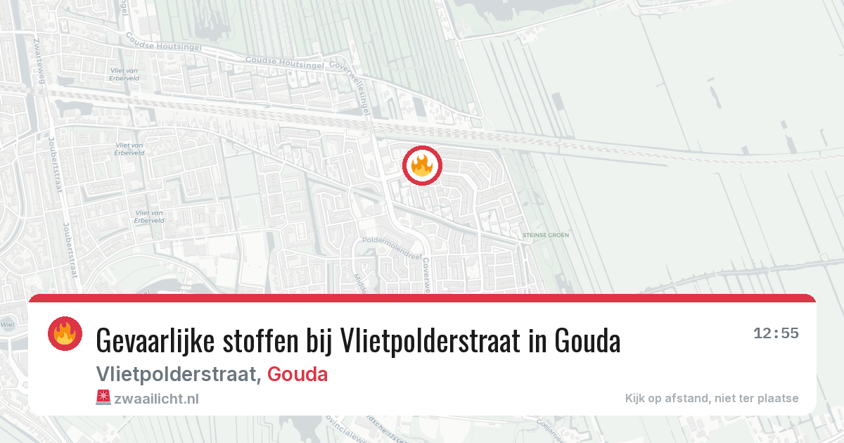 Gevaarlijke stoffen bij Vlietpolderstraat in Gouda — 28 jun 2026
