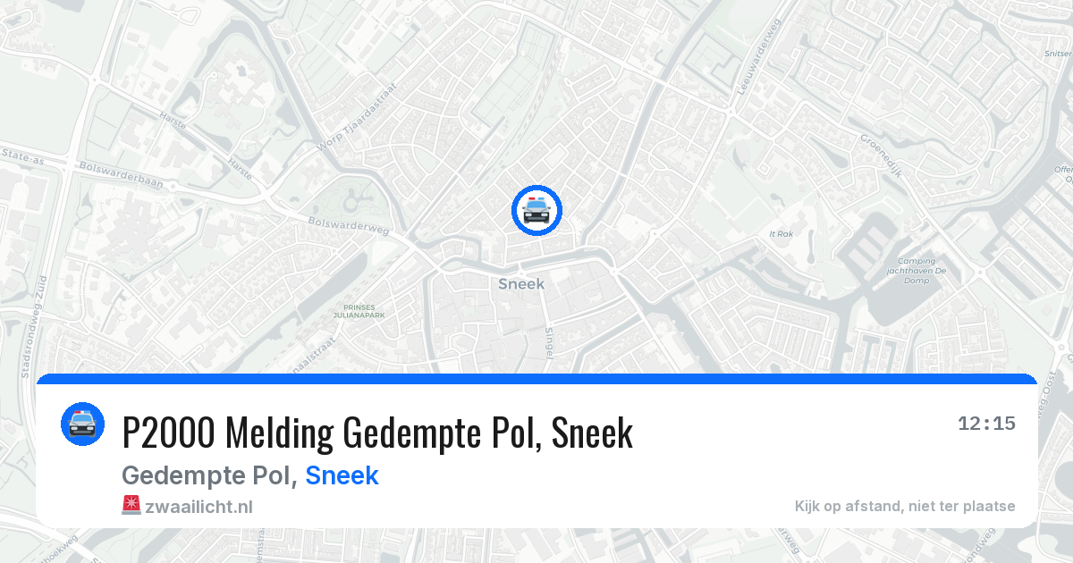 P2000 Melding Gedempte Pol, Sneek — 16 mrt 2026